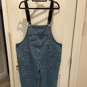 On point denim maternity overalls